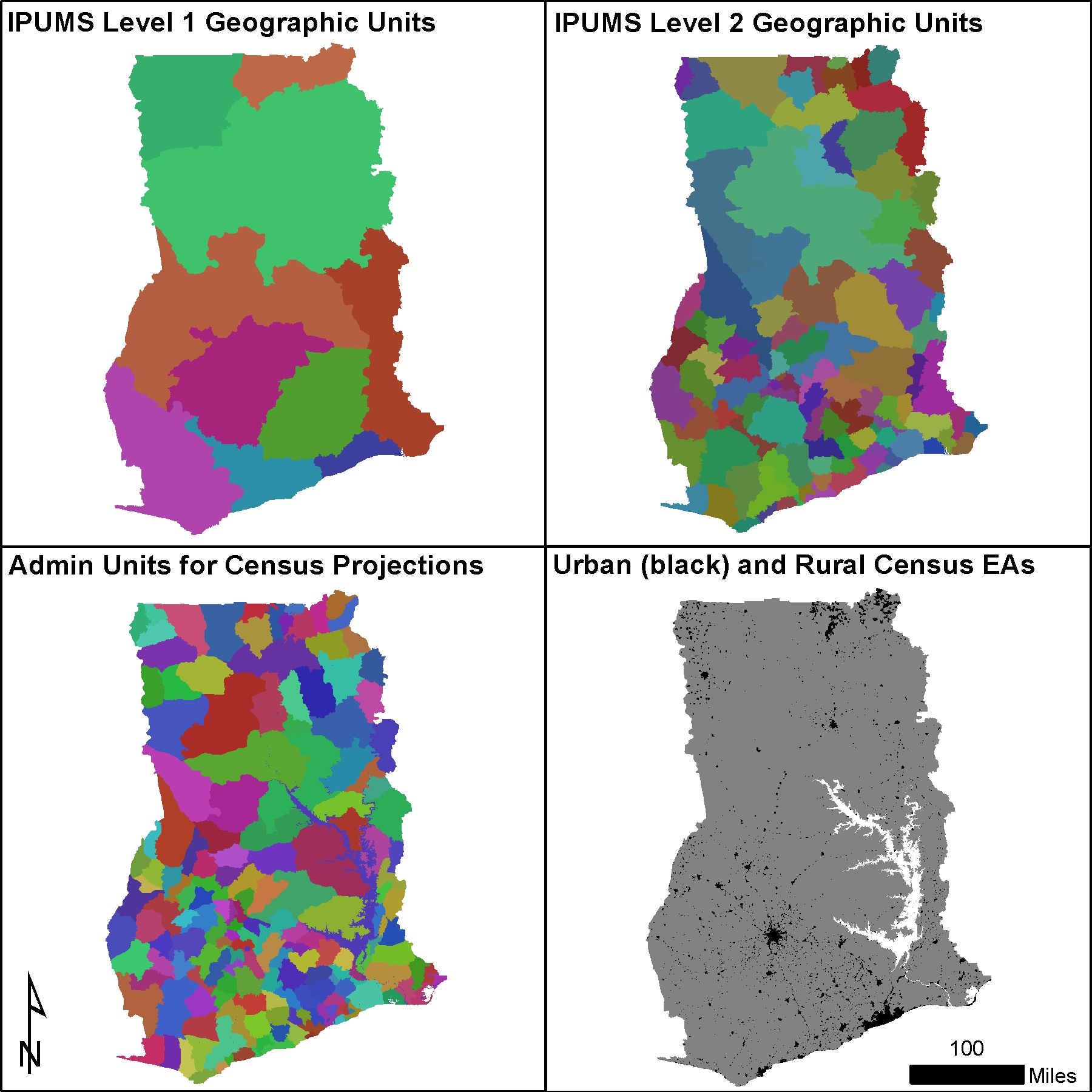 Geographic units used for modelling.