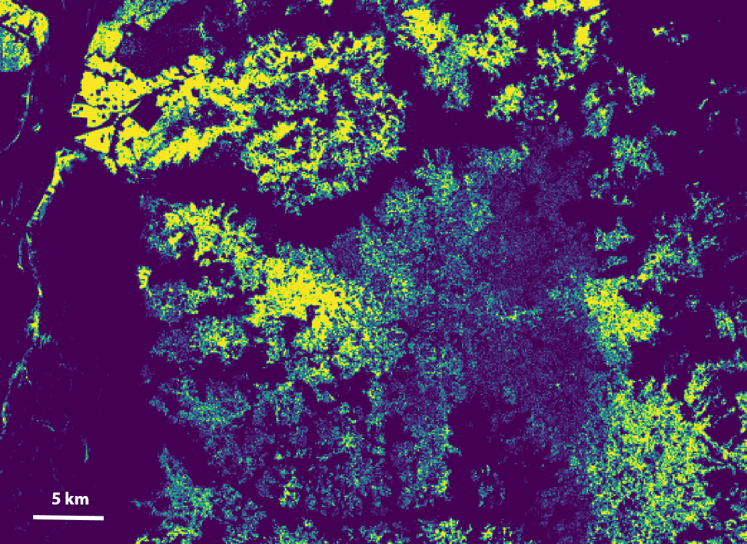 Example of a covariate (residential area) around Onitscha, Nigeria