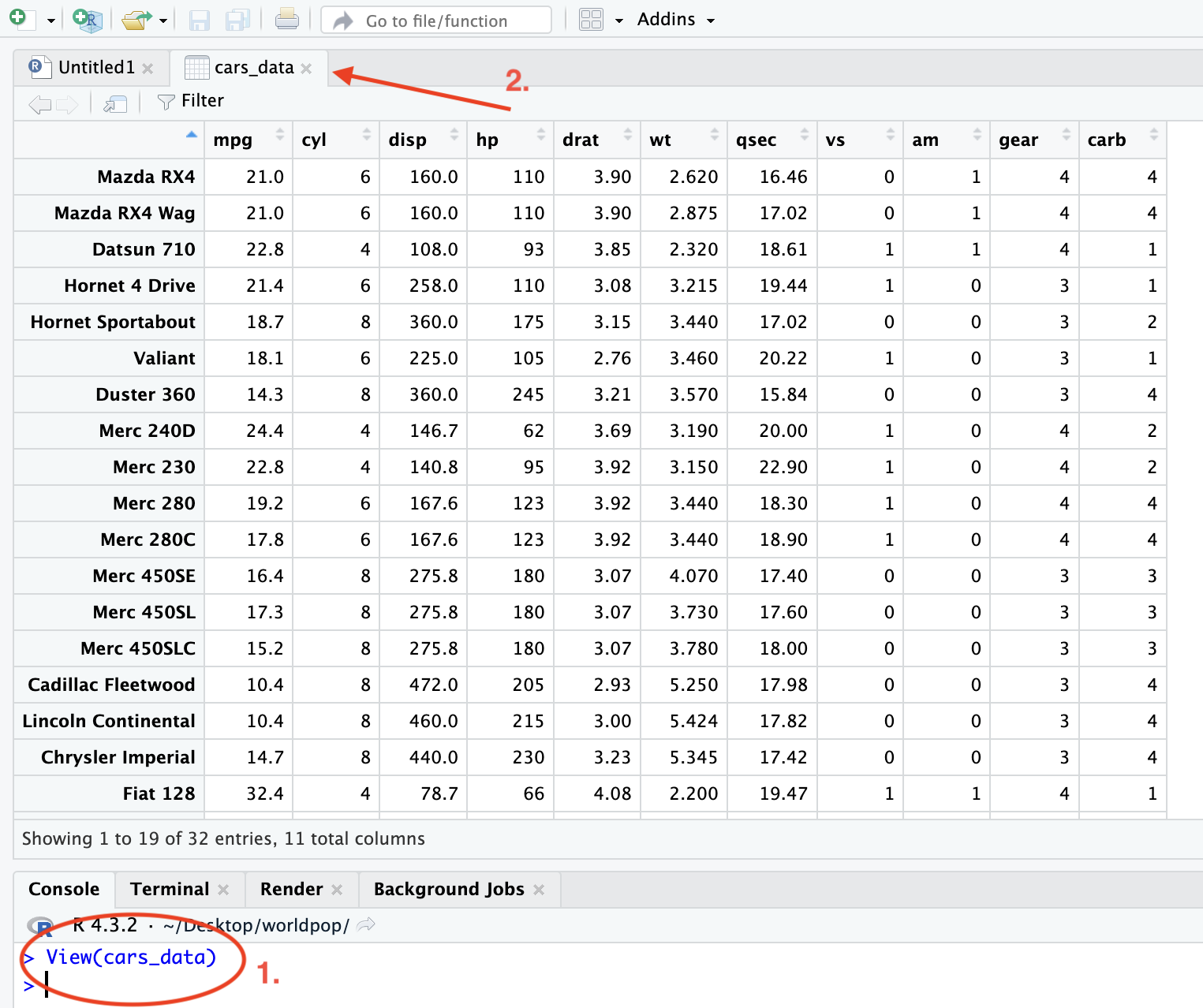 View data in new tab