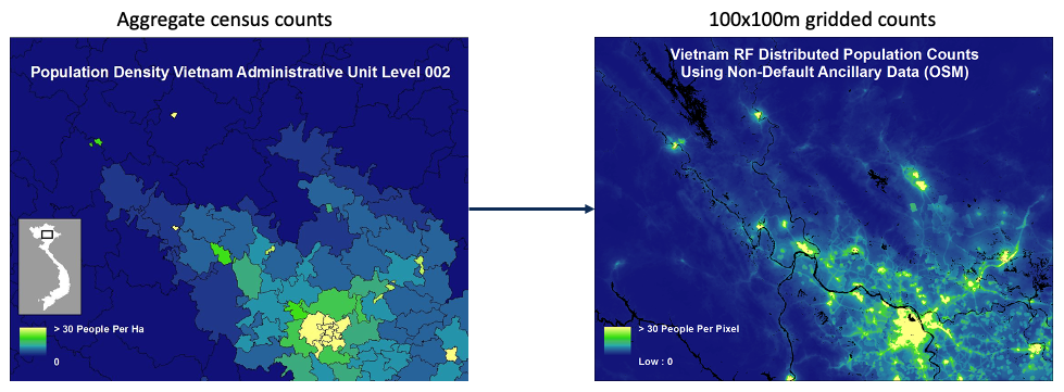 Visual example of top-down dasymetric approach